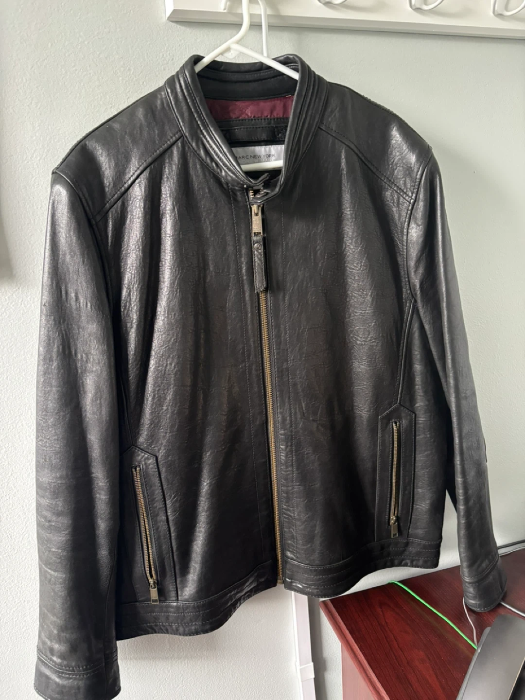 XL Marc New York Men's Black Leather Jacket
