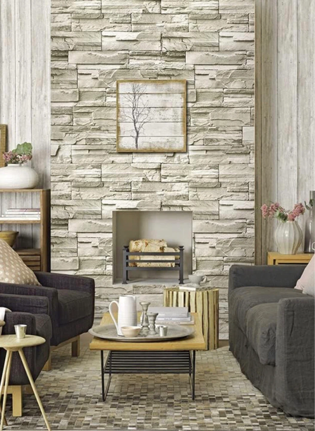 3D Brick pattern Different wallpaper rolls