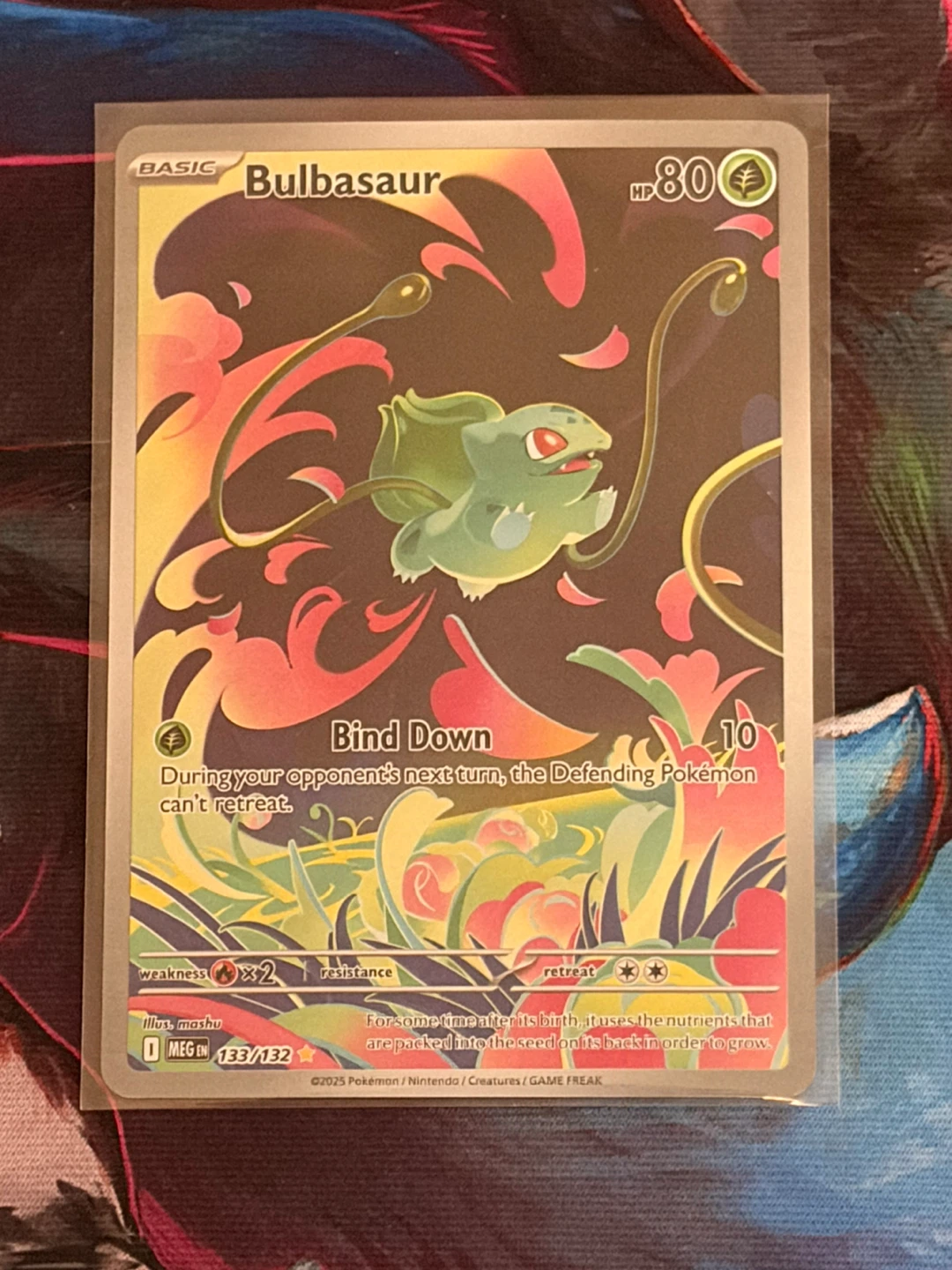 Pokemon Bulbasaur Mega Evolution Illustration Rare Holofoil Card