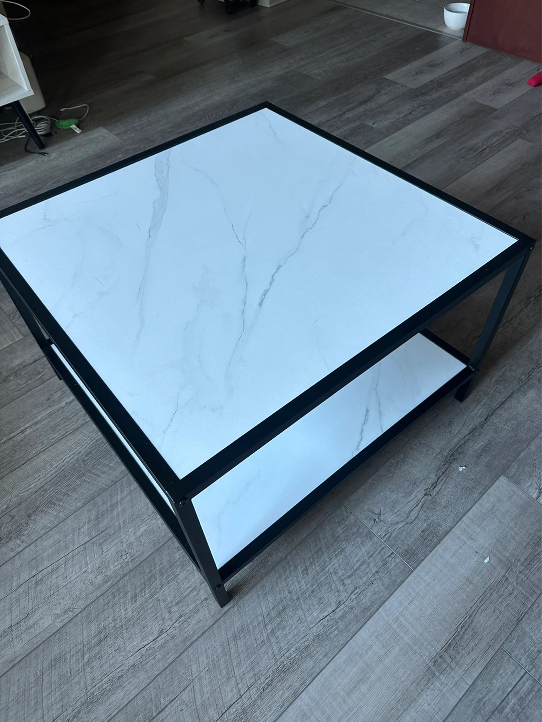 Square Coffee Table with Shelf