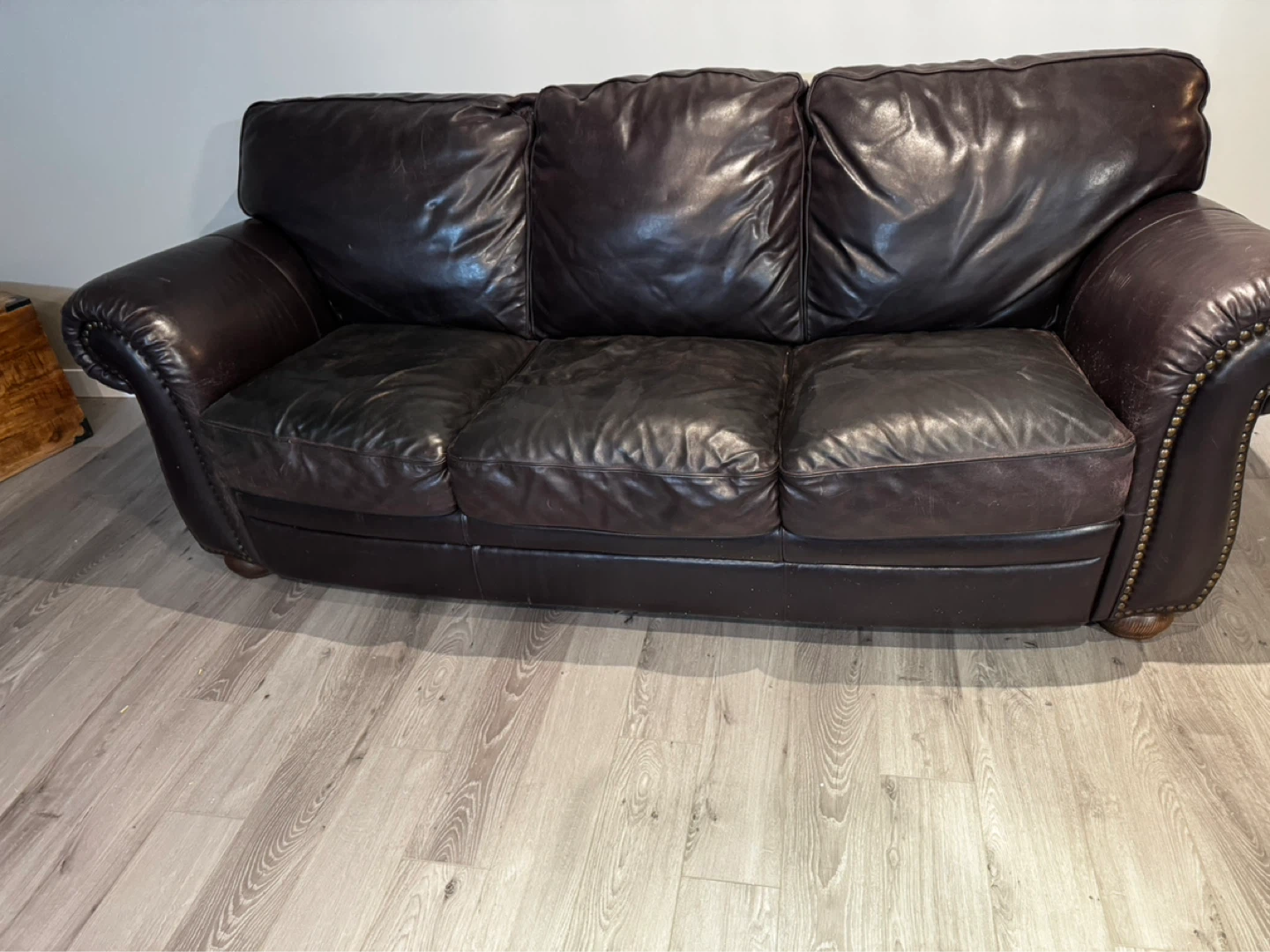 Natuzzi Dark Brown Leather Sofa
