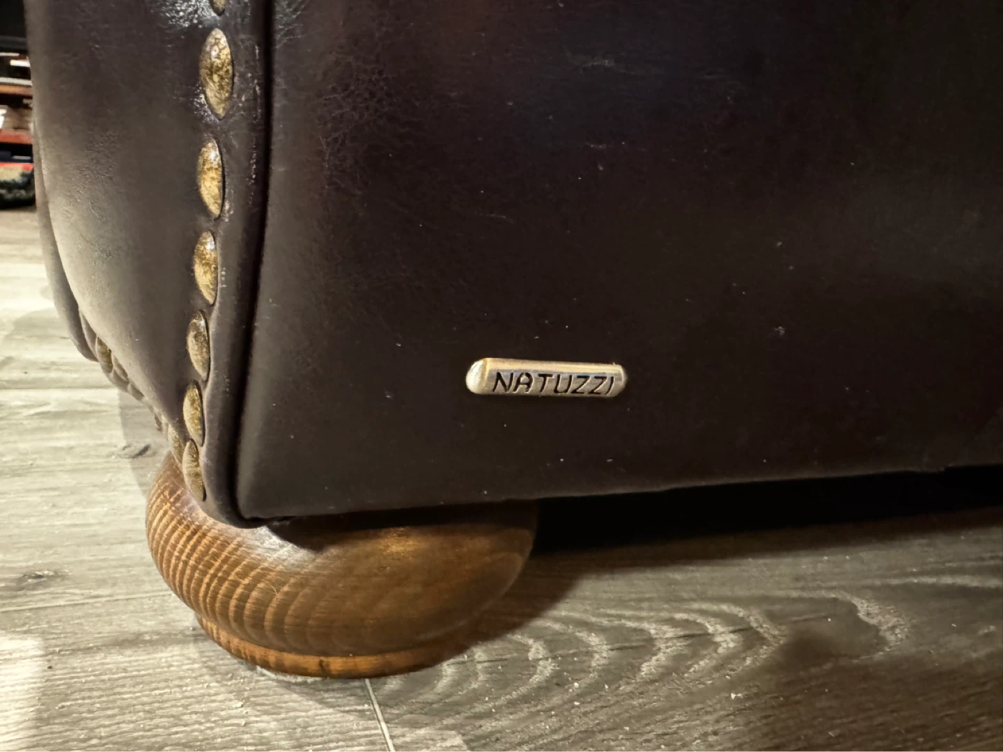 Natuzzi Dark Brown Leather Sofa - photo 3