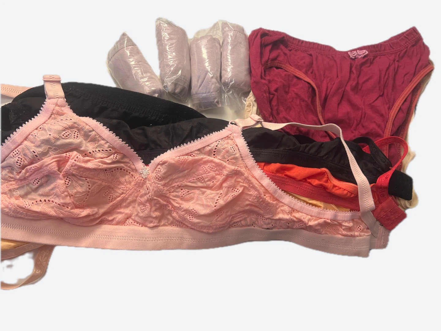 Like-Me Bra & Panty Set - Pink, Black, Red