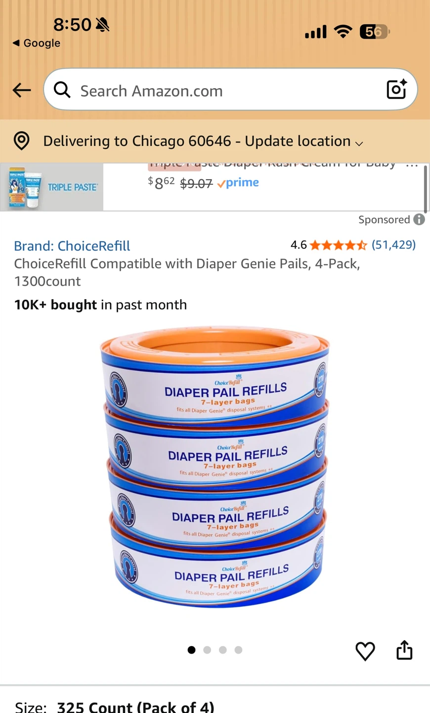 ChoiceRefill Diaper Pail Refills 2Pack