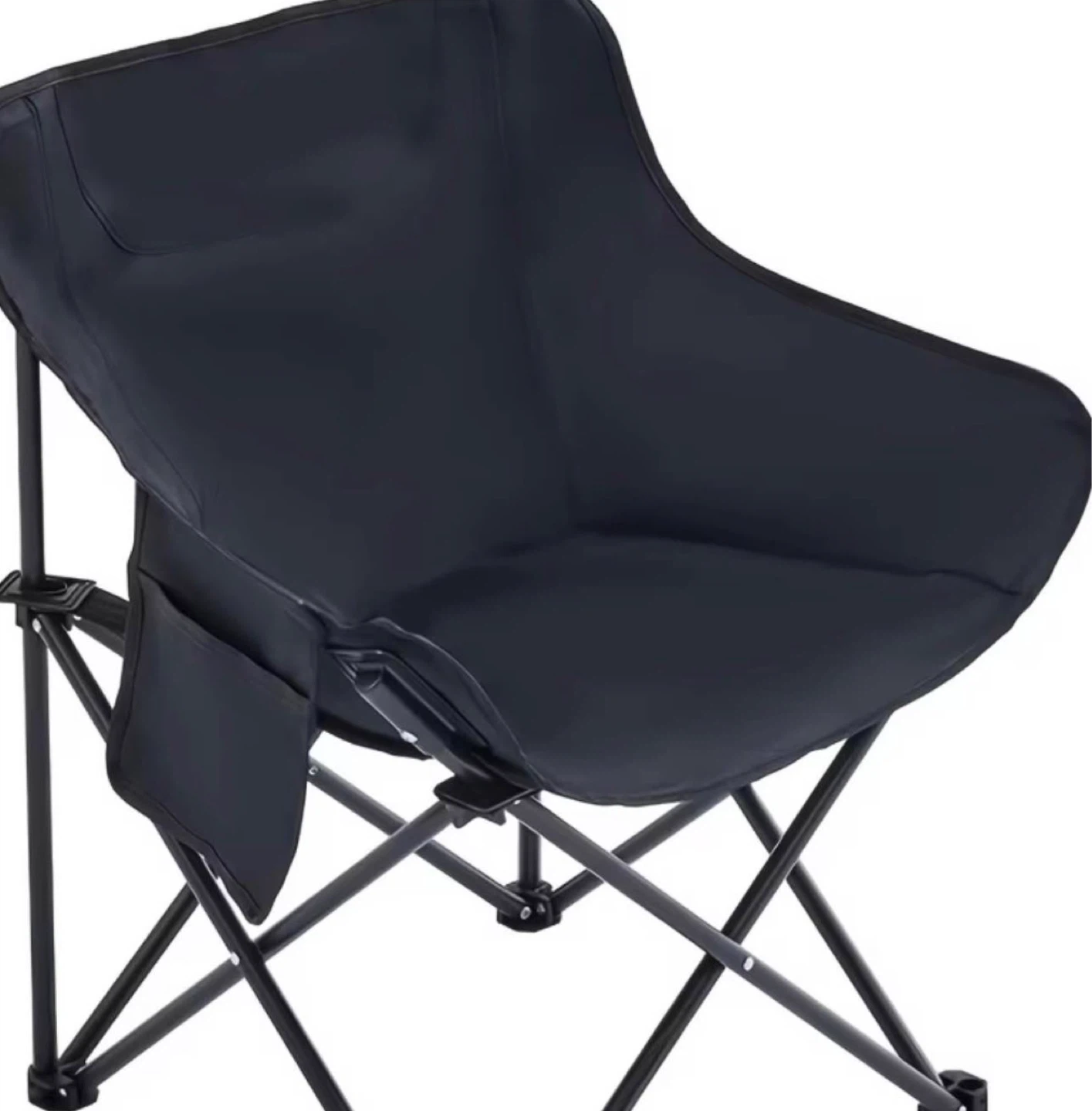 Black Folding Camp Chair with Cup Holder - photo 4
