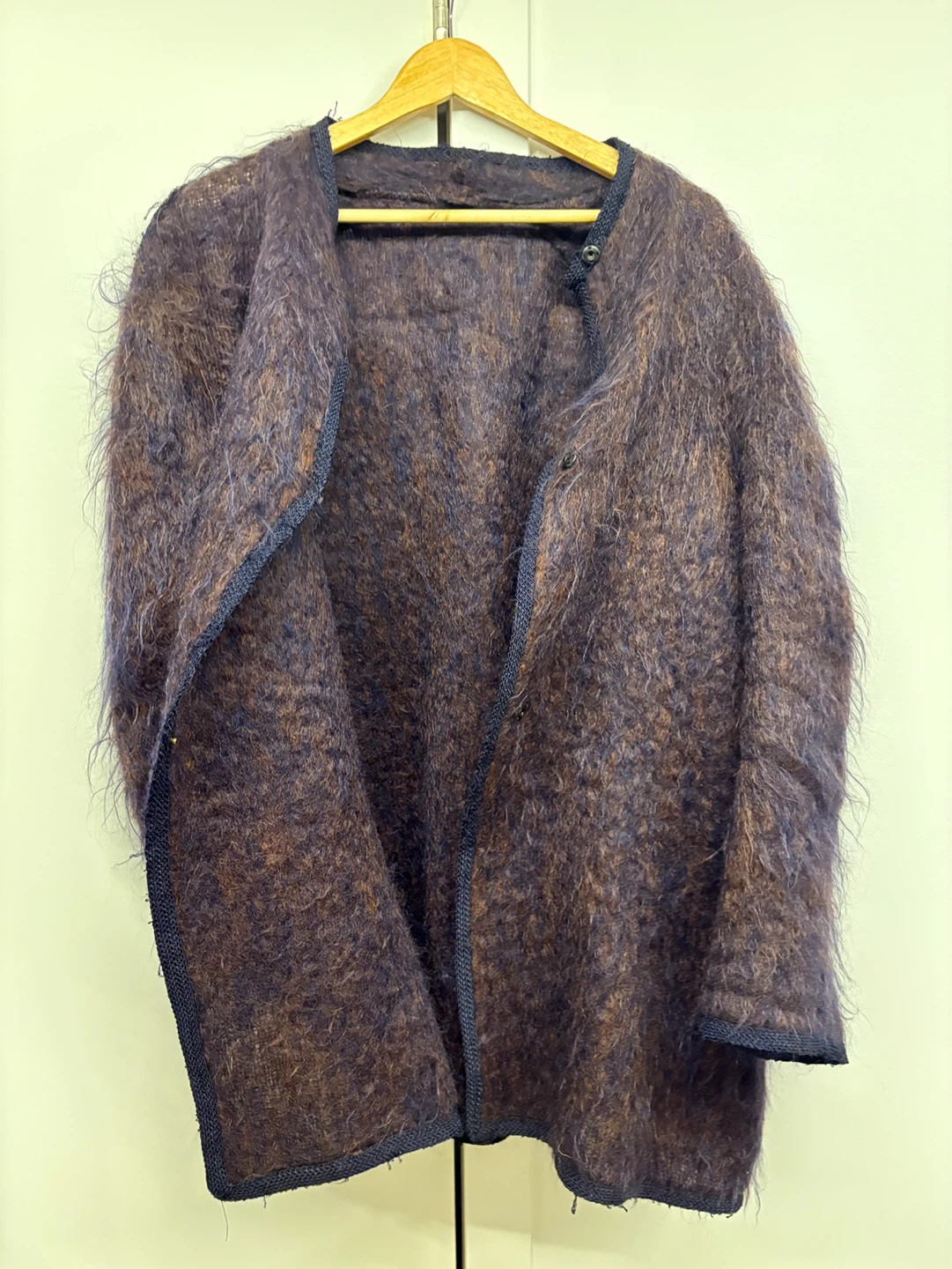 Vintage Purple/Aubergine & Brown Mohair-Cardigan - photo 4