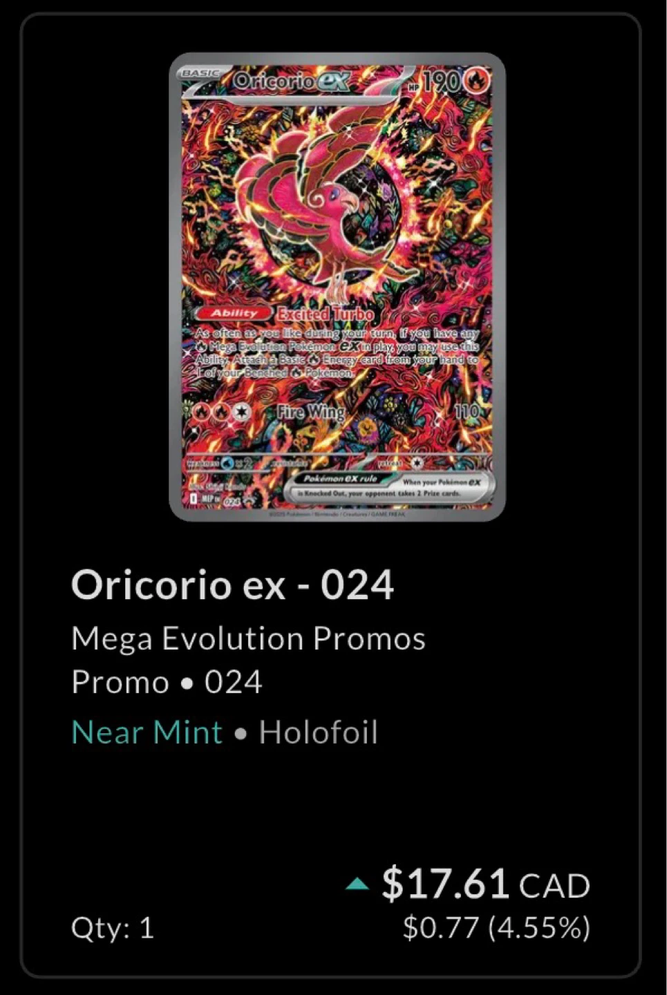 Pokemon Oricorio ex - Promo Holofoil Card - photo 3