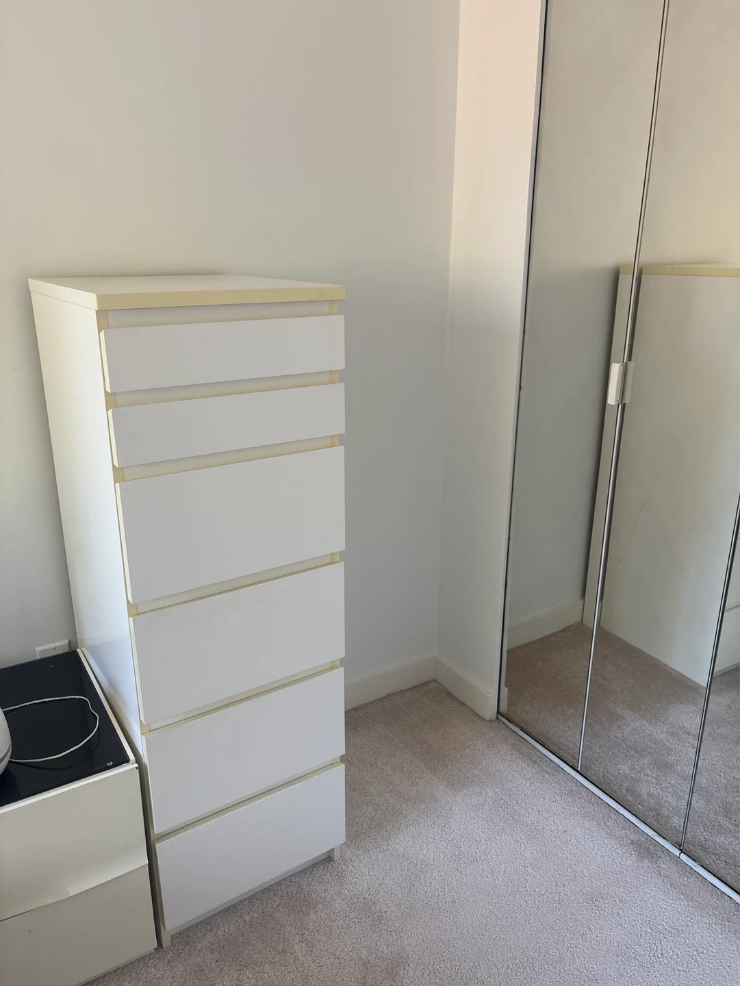 White Tall Dresser with Mirror - photo 2