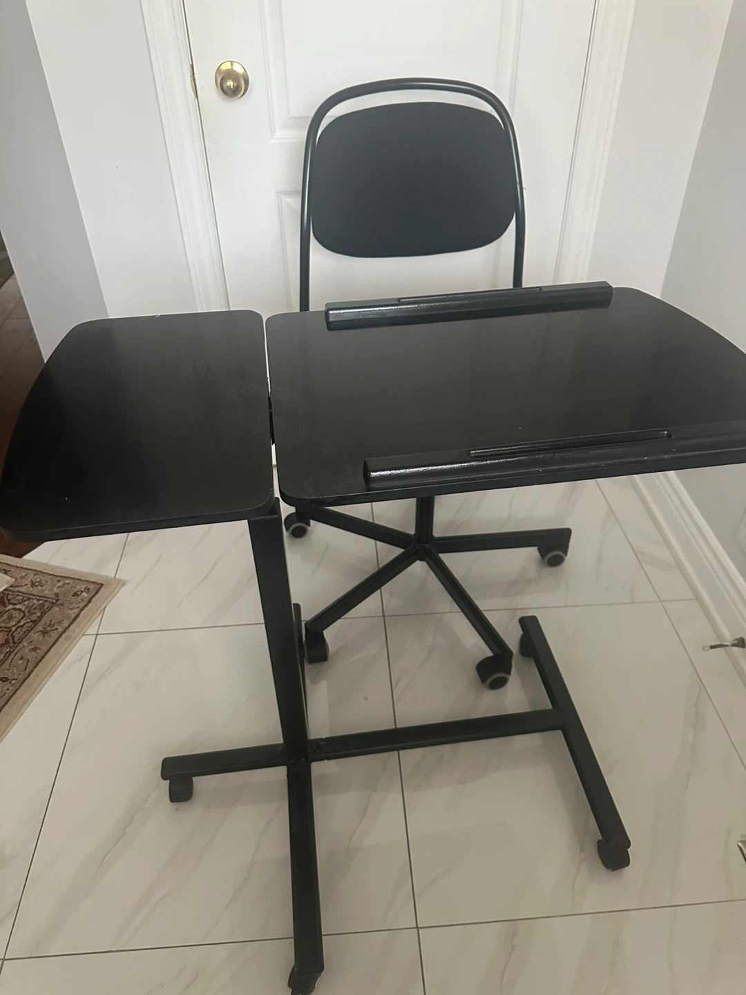 Black Mobile Laptop Desk with Wheels - photo 2
