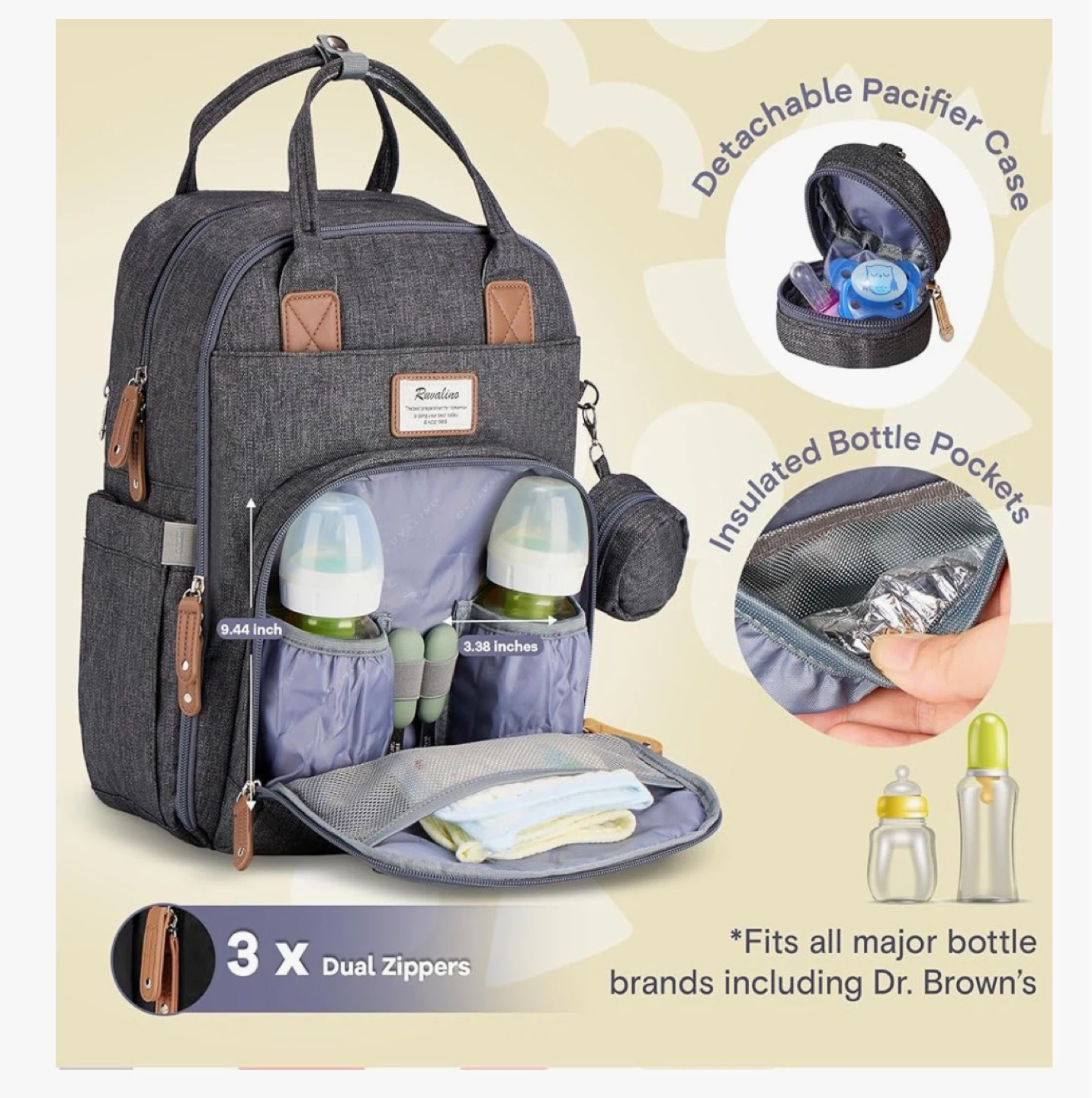 Diaper Bag Backpack - Dark Grey - photo 4