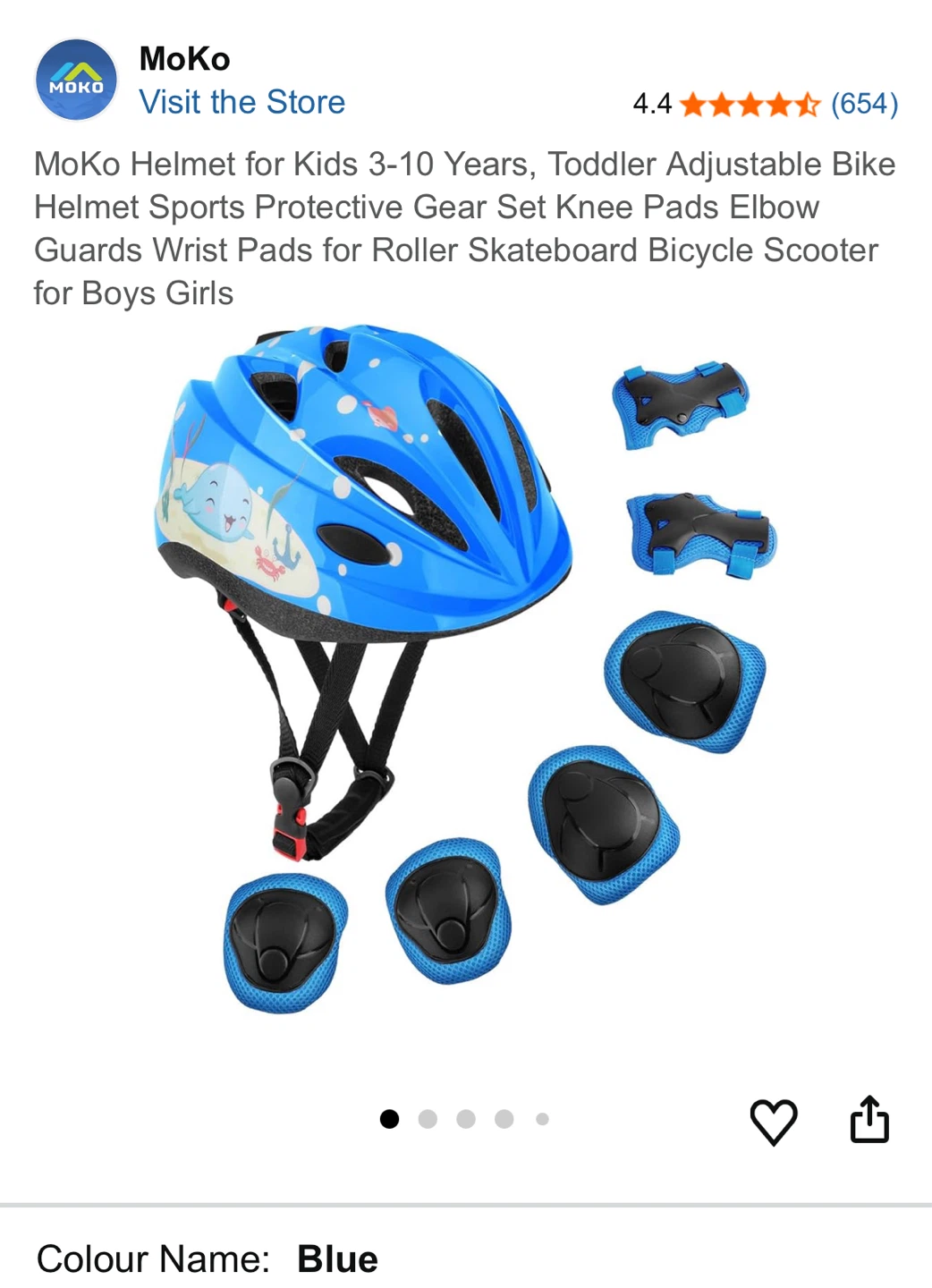 MoKo Kids Helmet and Protective Gear Set - Blue