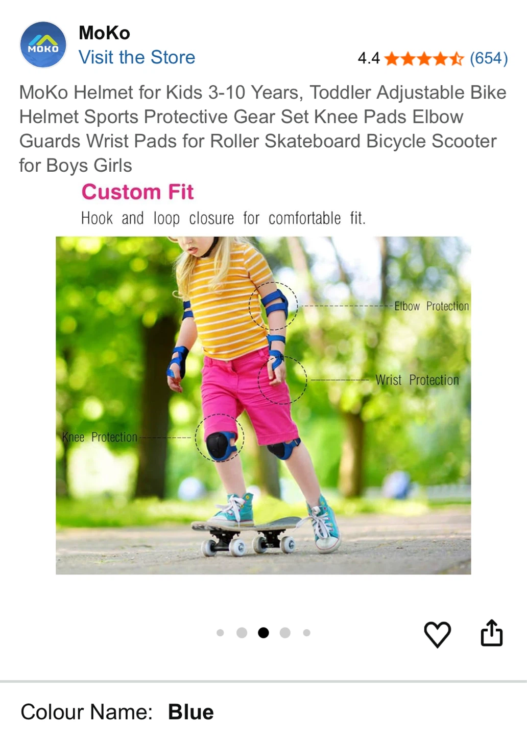 MoKo Kids Helmet and Protective Gear Set - Blue - photo 5