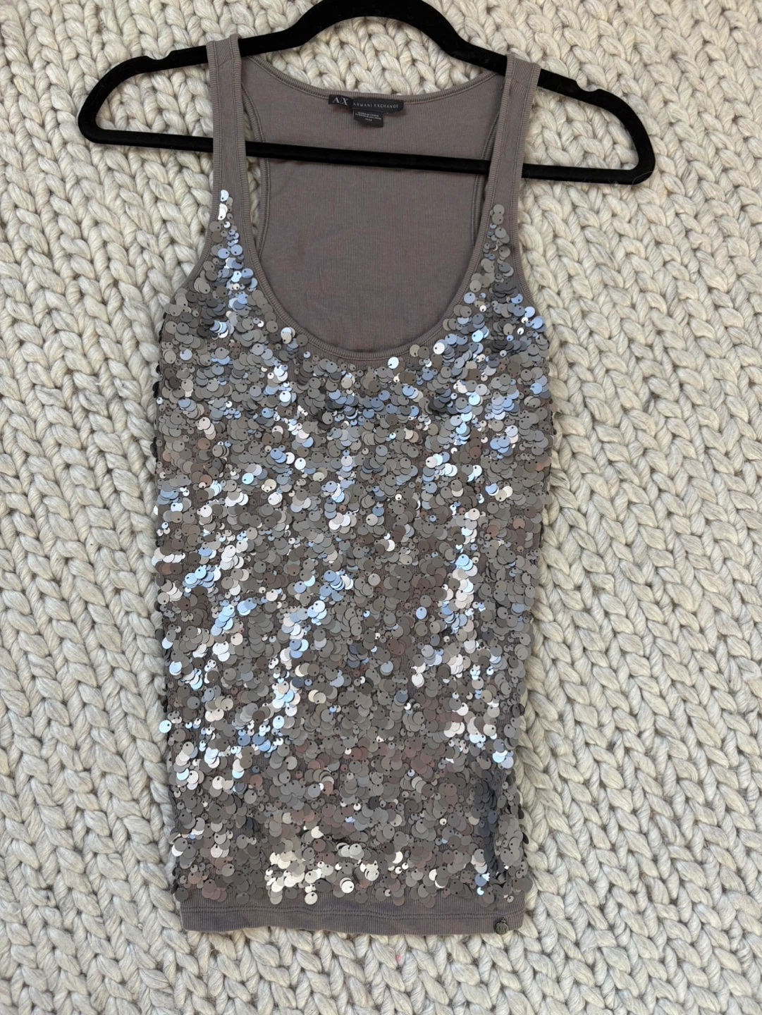 AX Armani Exchange Sequined Tank Top
