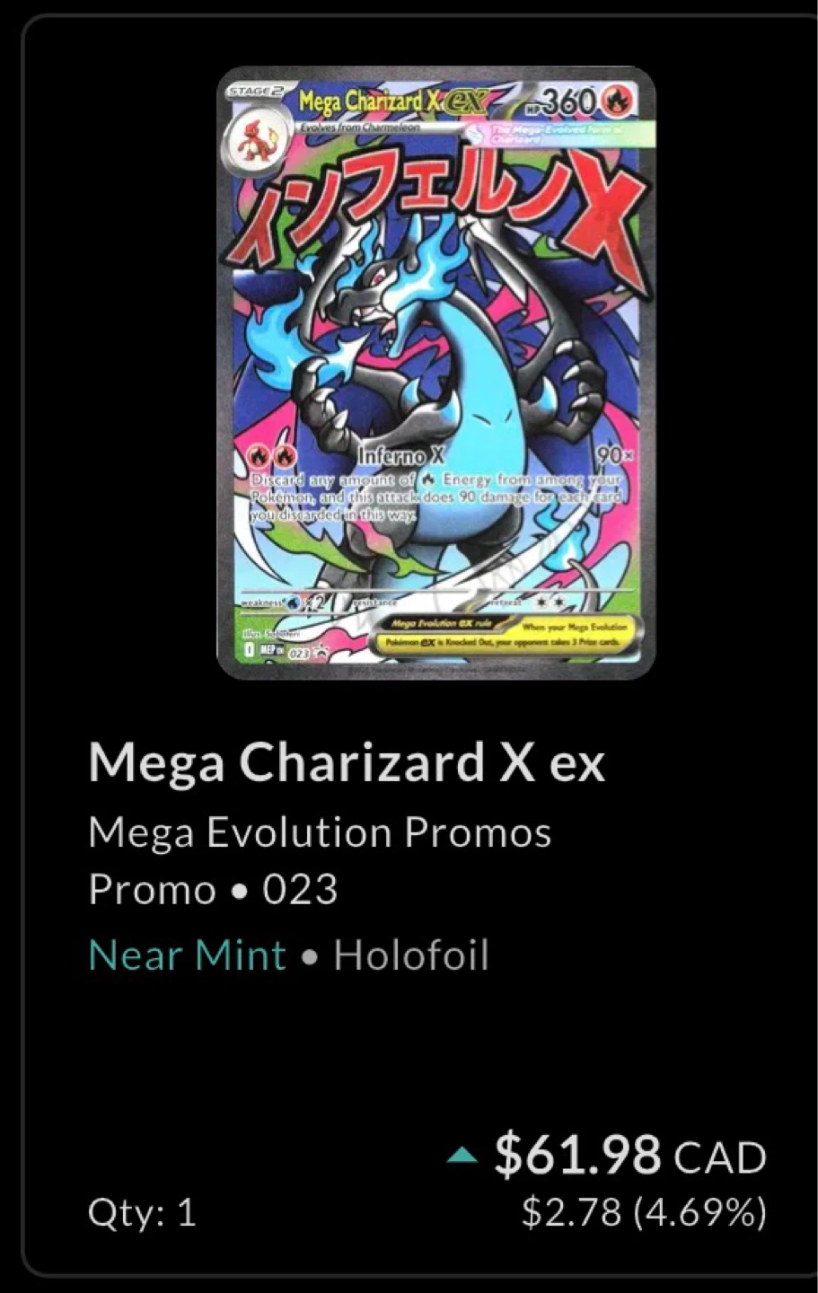Mega Charizard X EX Pokémon Card - Promo 023 - photo 3