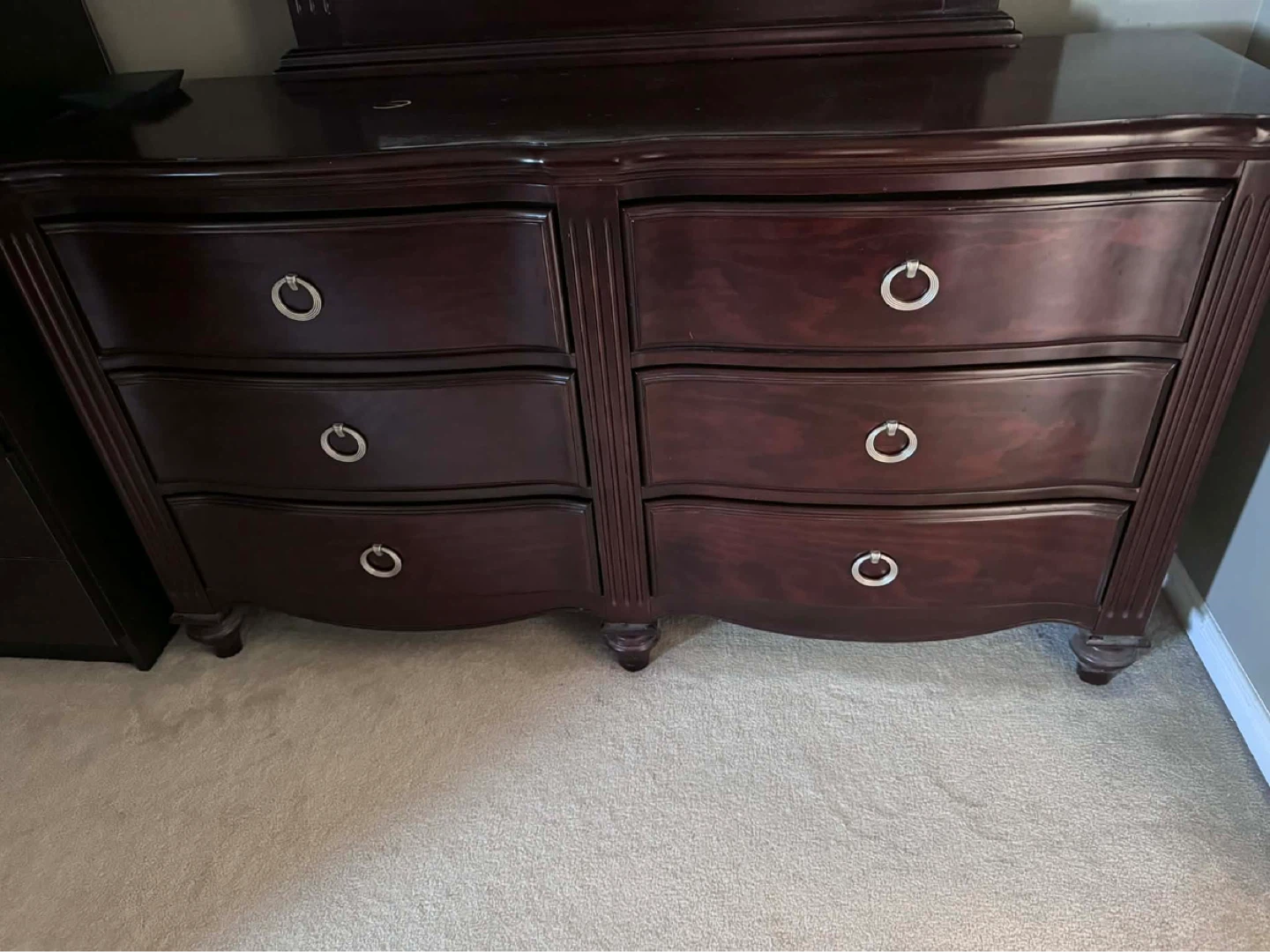 Dark Wood Dresser with Mirror - photo 5