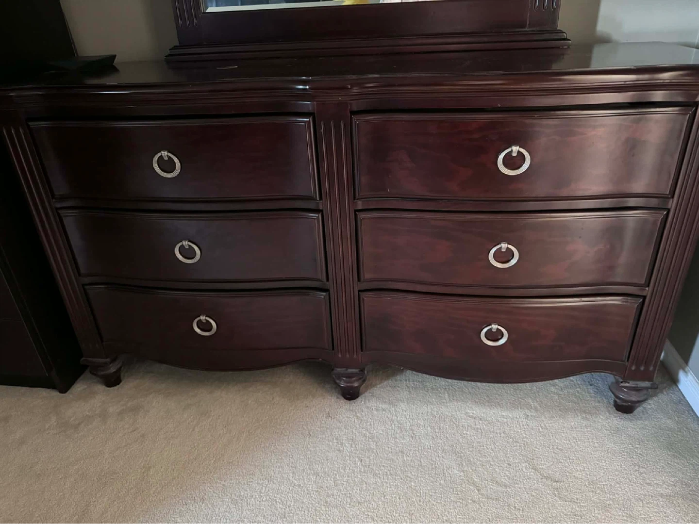 Dark Wood Dresser with Mirror - photo 2