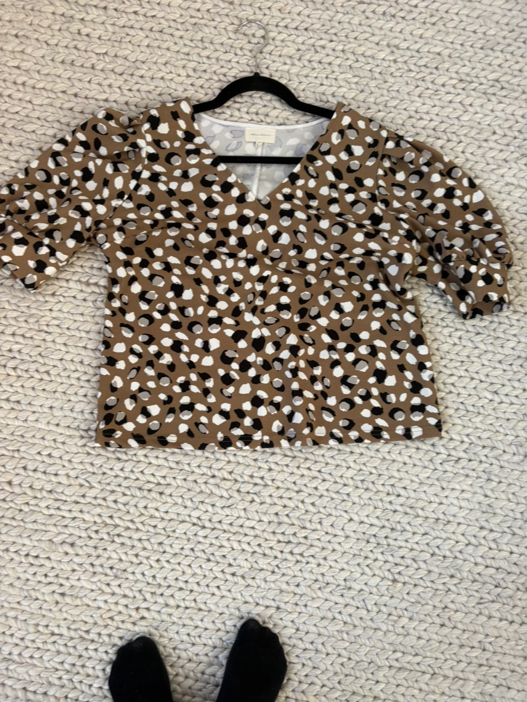 Le Palais Des Princesses Leopard Print Puff Sleeve Top