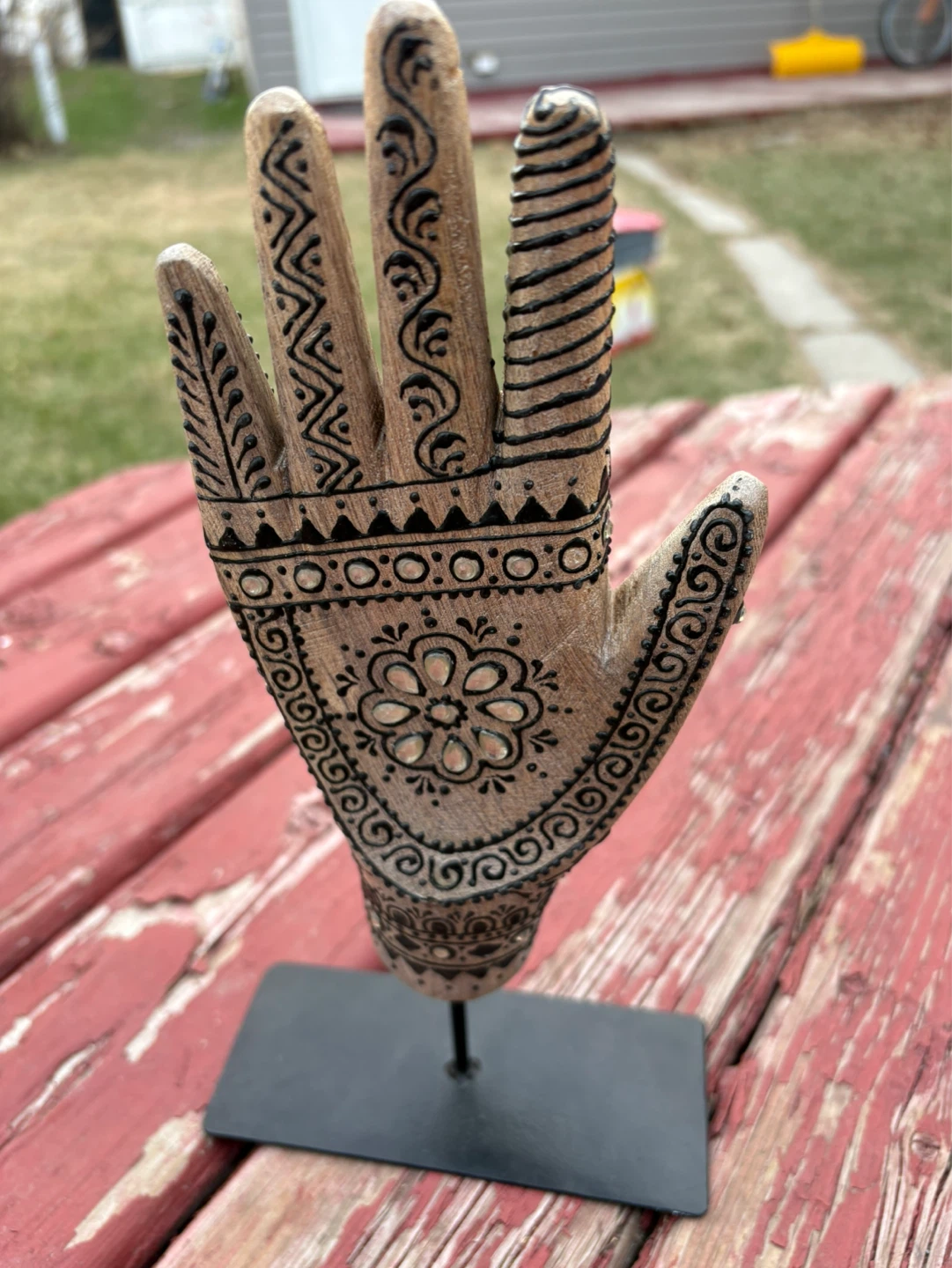 Decorative Wooden Hand Figurine
