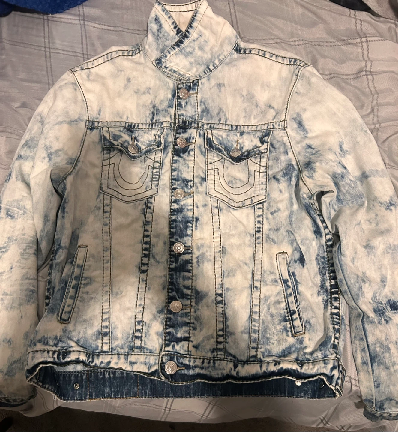 True Religion Acid Wash Denim Jacket