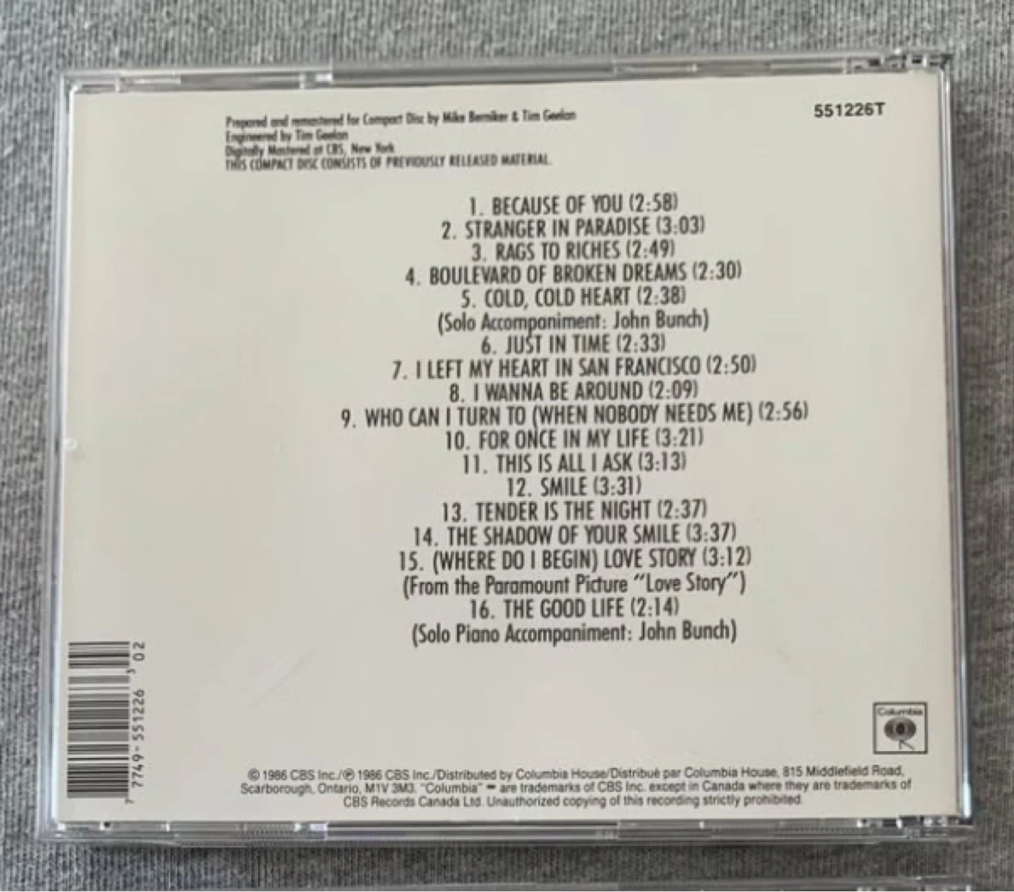 Tony Bennett CD - "16 Most Requested Songs" - photo 2