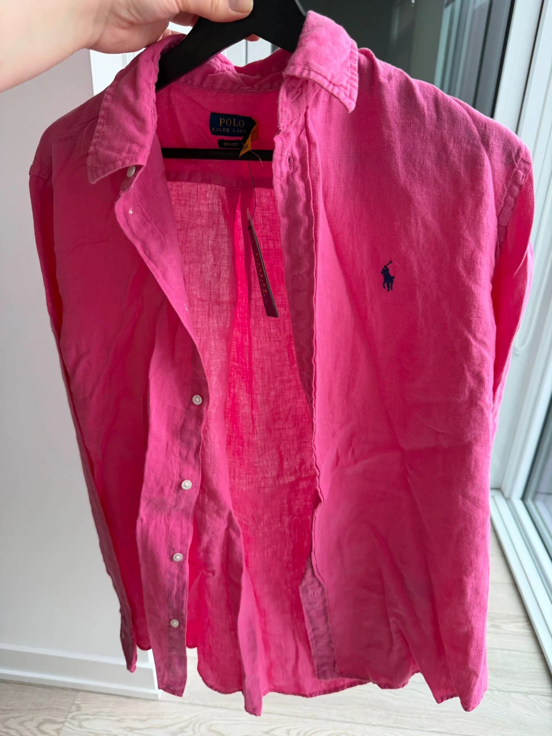 Polo Ralph Lauren Linen Shirt - Fuchsia - Size L - photo 3