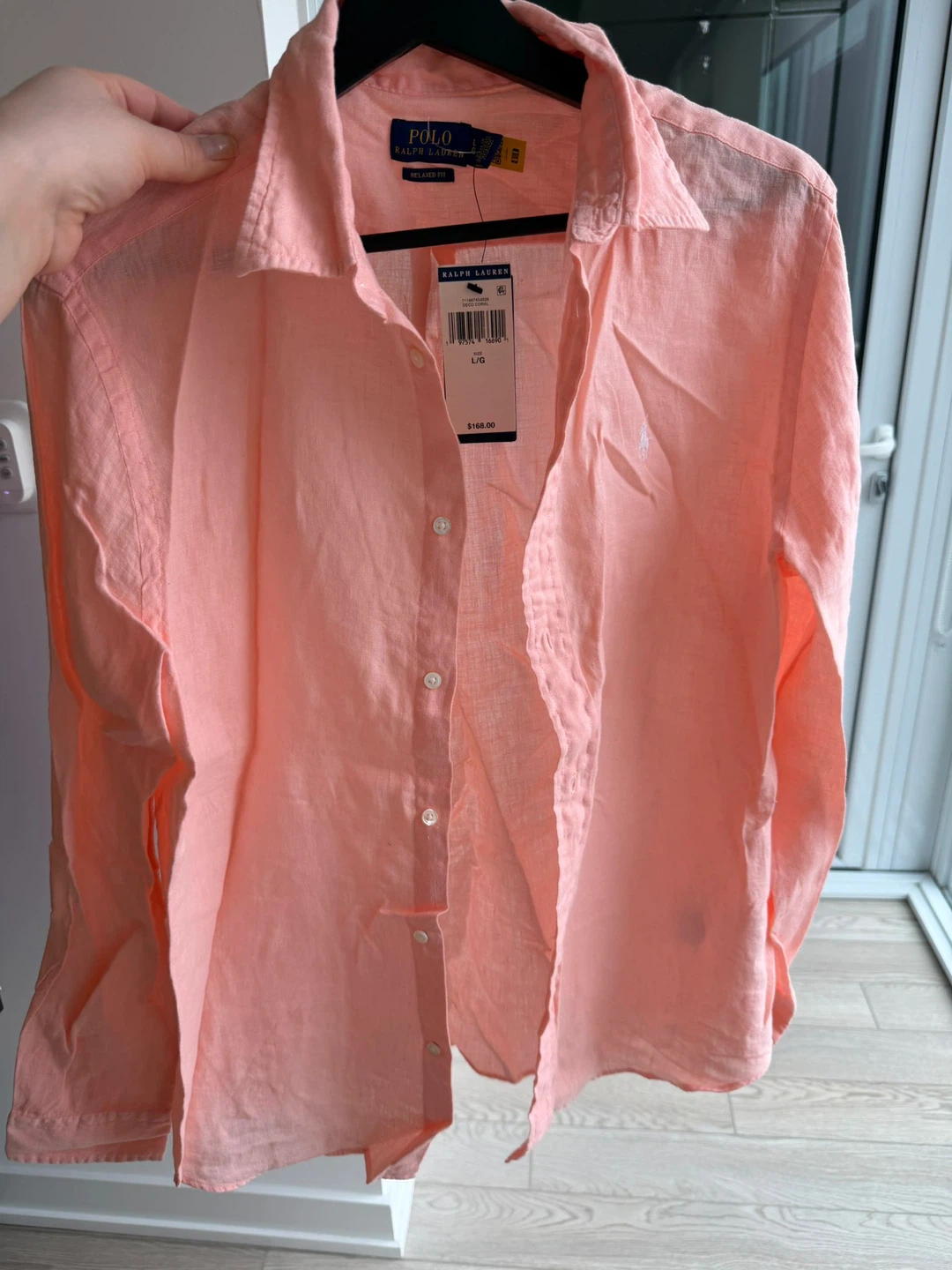 Polo Ralph Lauren Linen Shirt - Coral, Size L - photo 4