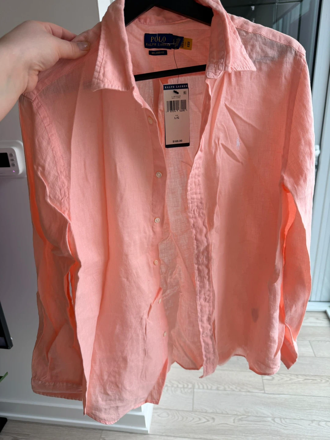 Polo Ralph Lauren Linen Shirt - Coral, Size L