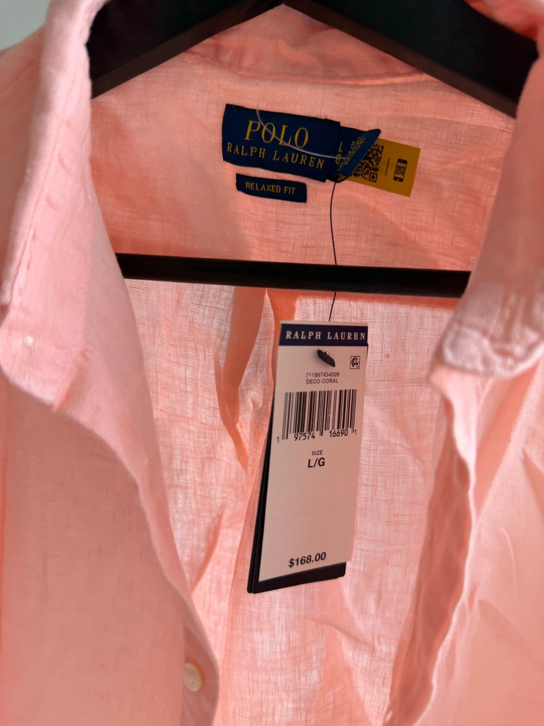 Polo Ralph Lauren Linen Shirt - Coral, Size L - photo 2