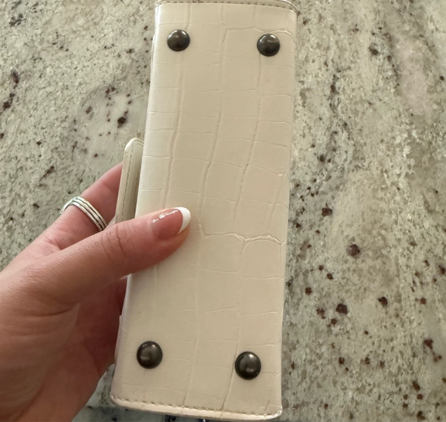 Zara White Crocodile-Embossed Mini Handbag - photo 3