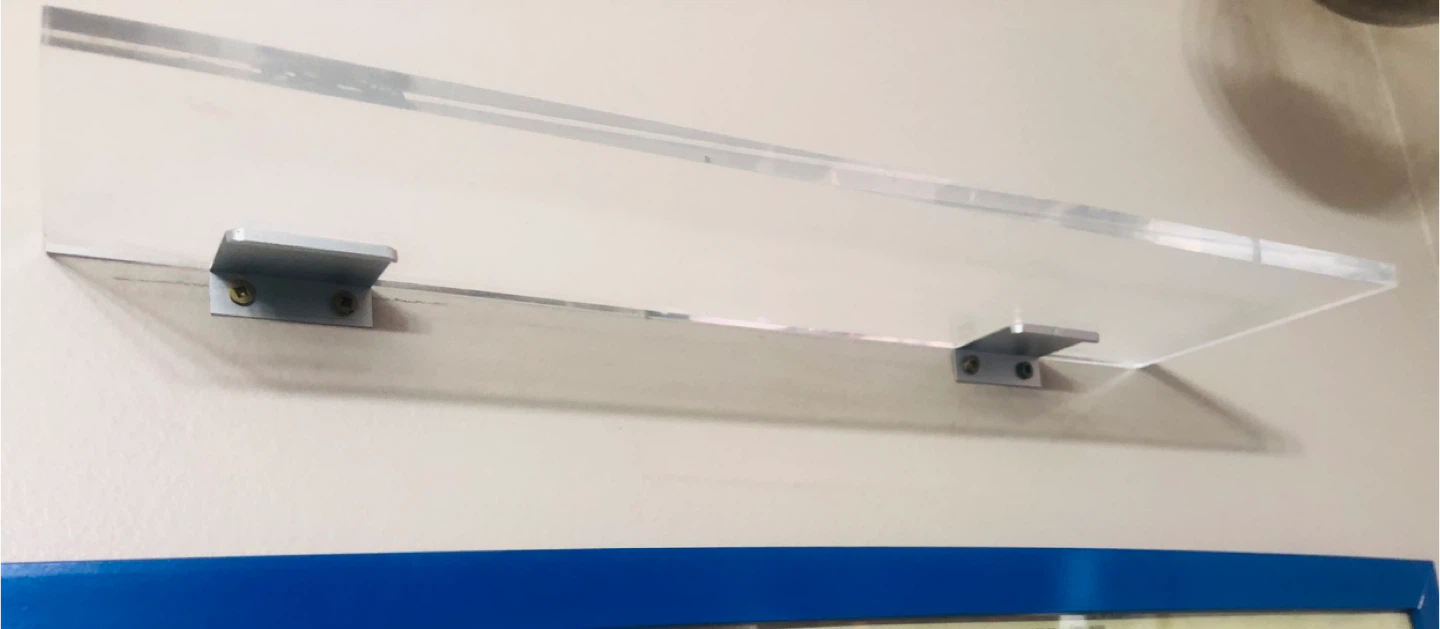 Clear Acrylic Shelf with Metal Brackets