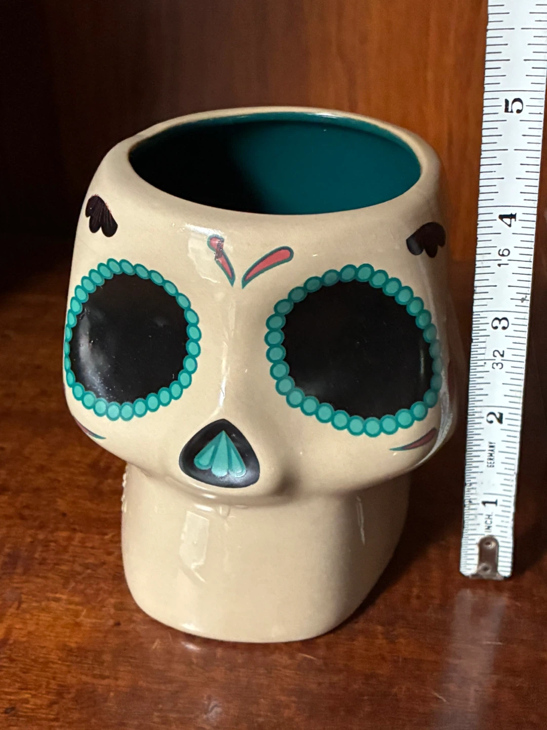 $6 Skull Shaped Mug Ceramic Tequila Cazadores bar ad - photo 2