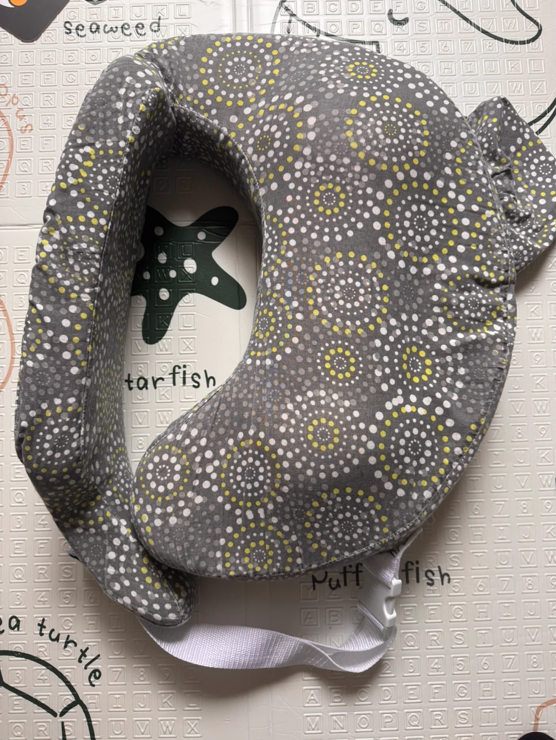 My Brest Friend Nursing Pillow - Grey Dot Pattern
