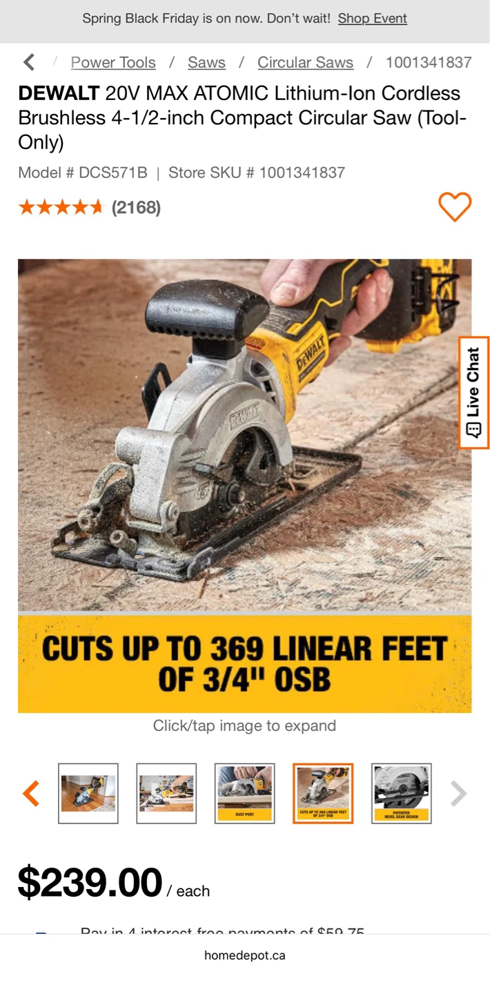 DeWalt 20V ATOMIC Circular Saw + Snips + Diablo Blade - photo 5