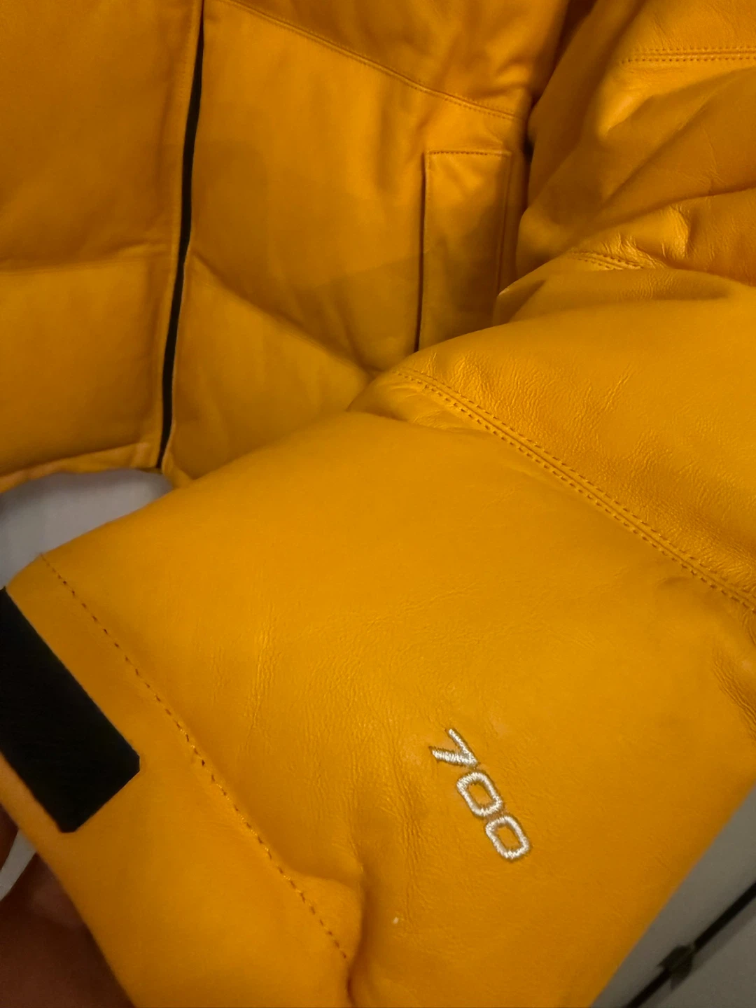 Supreme The North Face Leather Nuptse Jacket Yellow - photo 4