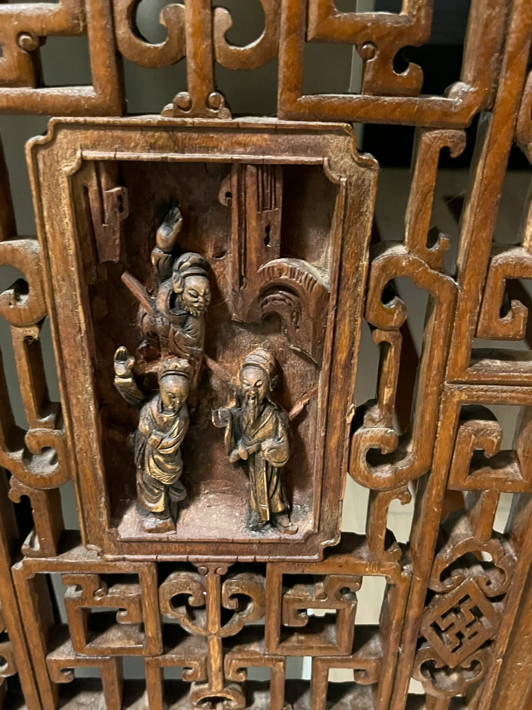 Antique Wooden Carved Screen Panel - photo 2