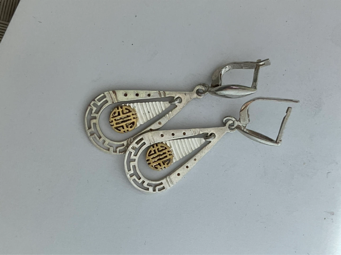925 Sterling Silver & 8k Gold Detail Earrings - photo 5