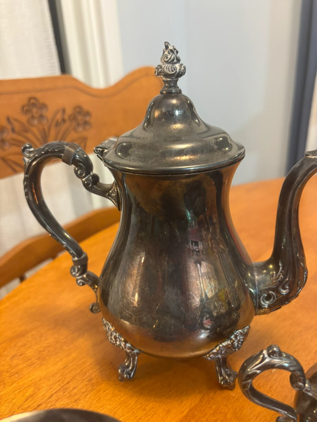 Vintage Silver Plated Tea Set with Creamer and Sugar Bowl - photo 2