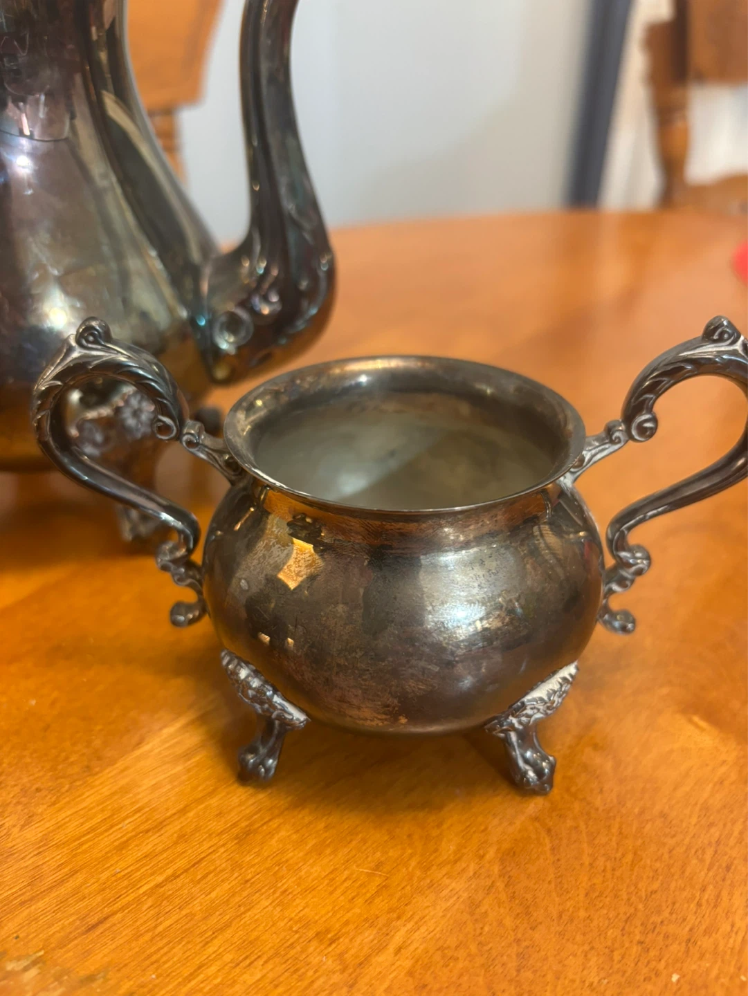 Vintage Silver Plated Tea Set with Creamer and Sugar Bowl - photo 4
