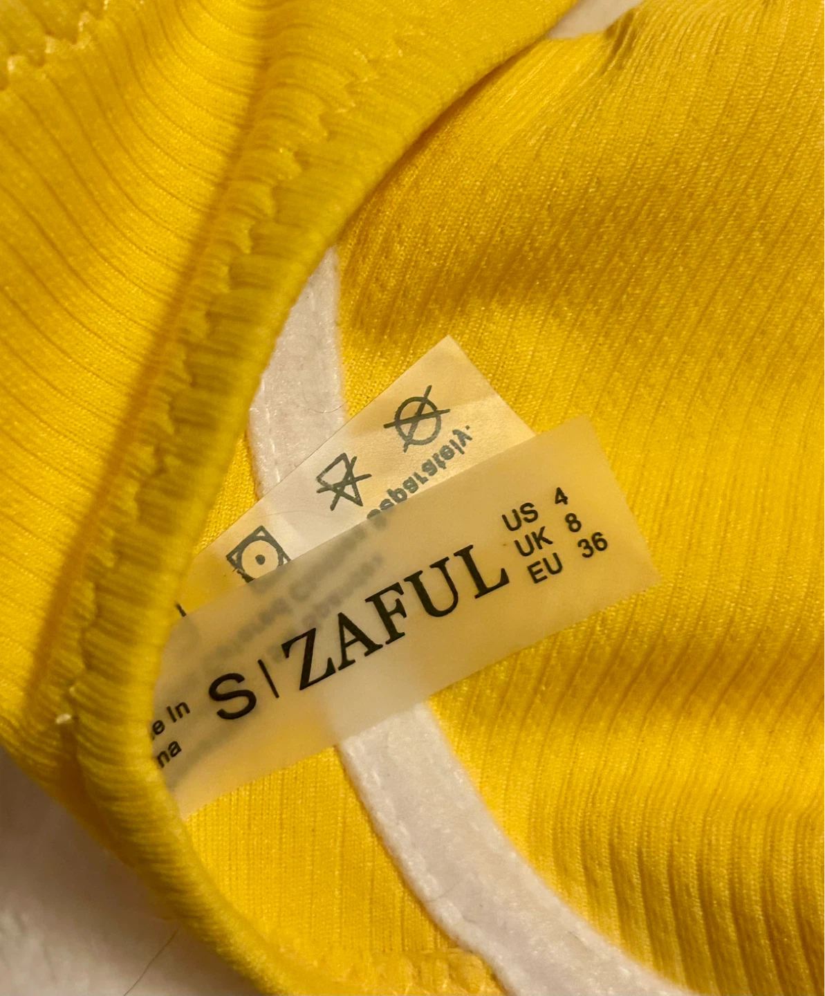 ZAFUL Yellow Ribbed Bikini Set - Size Small - photo 4