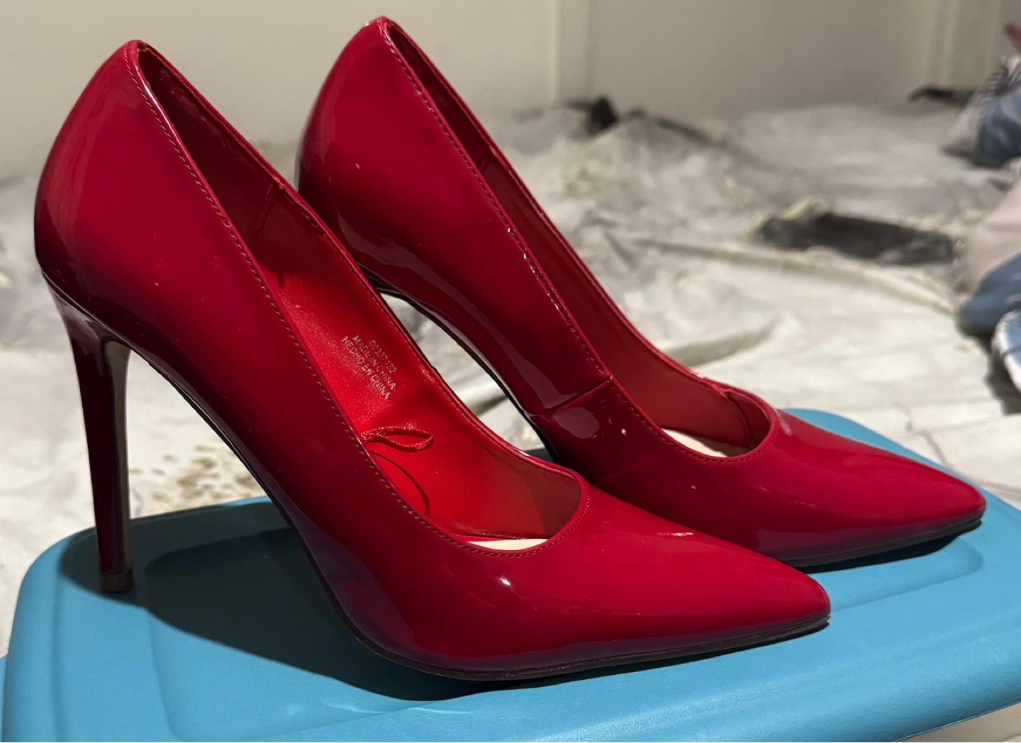 Red Patent Pointed Toe Stiletto Heels
