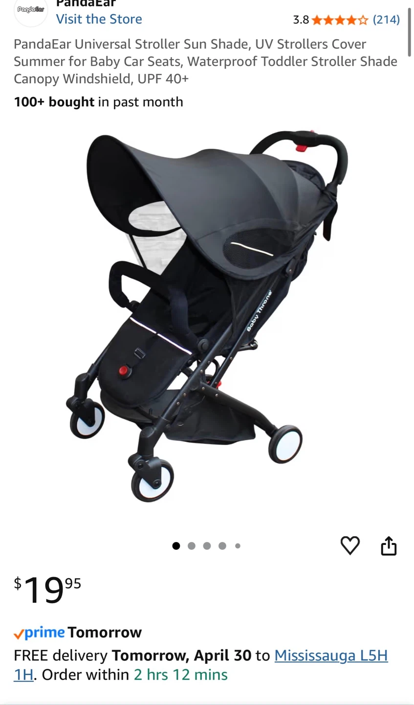 New PandaEar Universal Stroller Sun Shade Canopy - photo 2