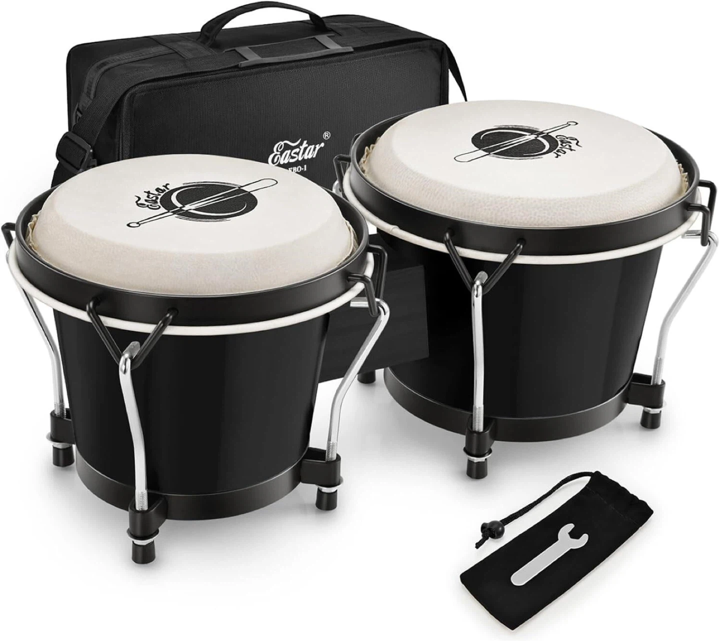 Eastar 7 Inch & 8.5 Inch Bongo Drum Set with Bag