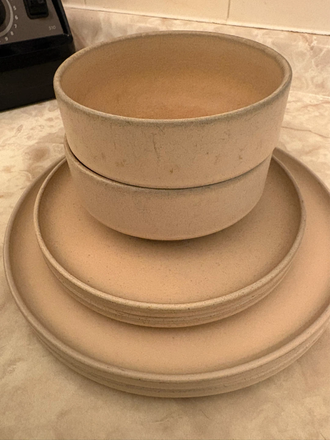 CB2 - 2 Large Plates, 2 Small Plates, 2 Bowls - Pink Matching
