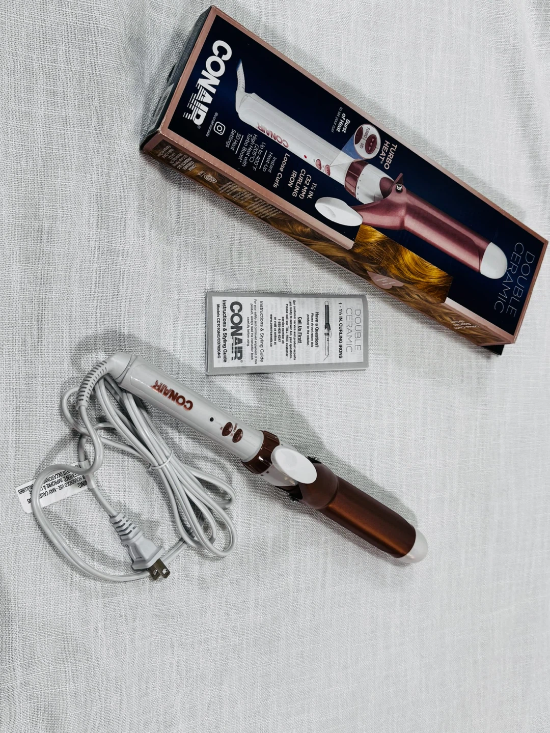Brand new Conair Double Ceramic 1 1/4 Inch Curling Iron