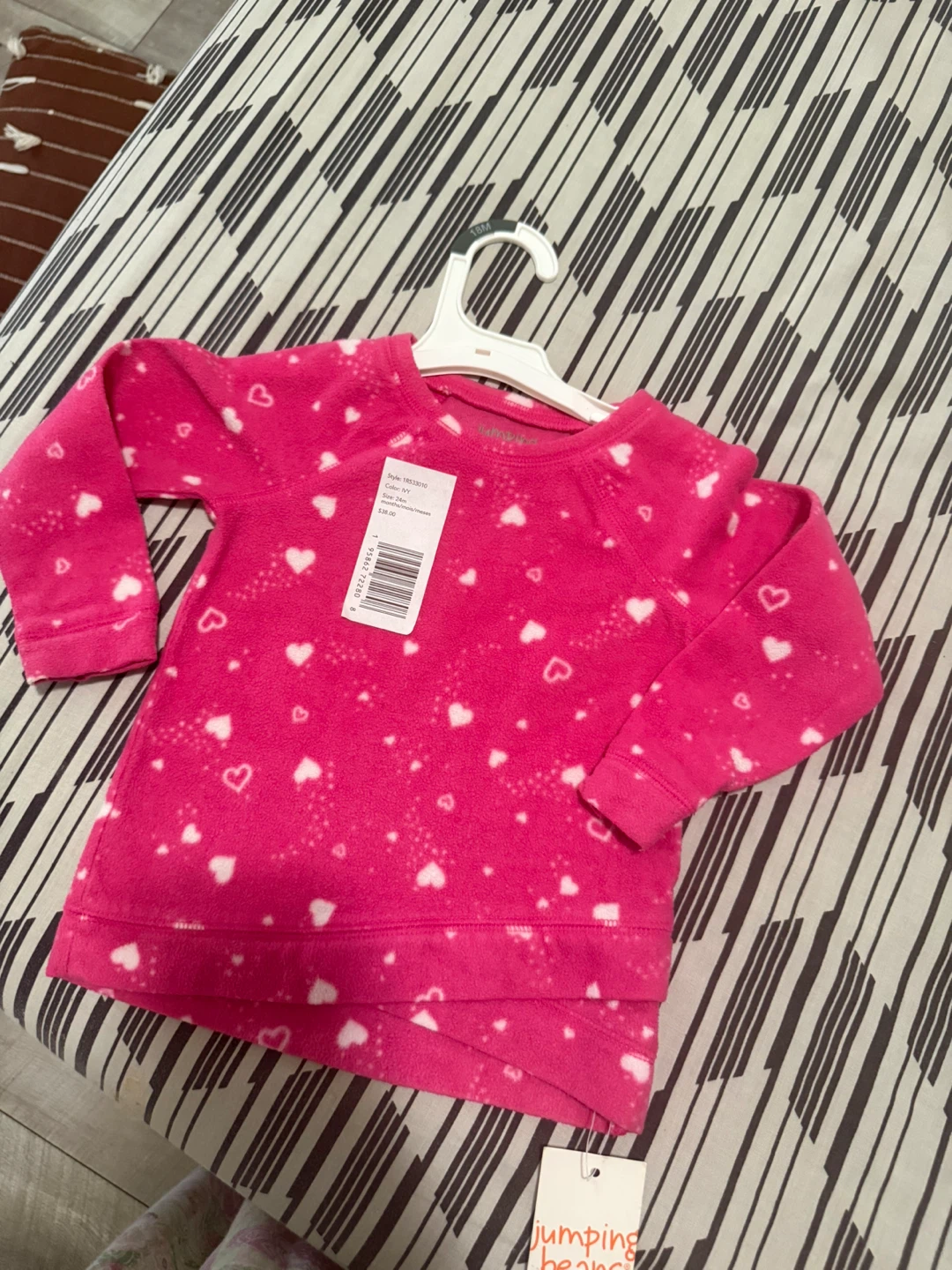 Jumping Beans Pink Heart Fleece Top 18M