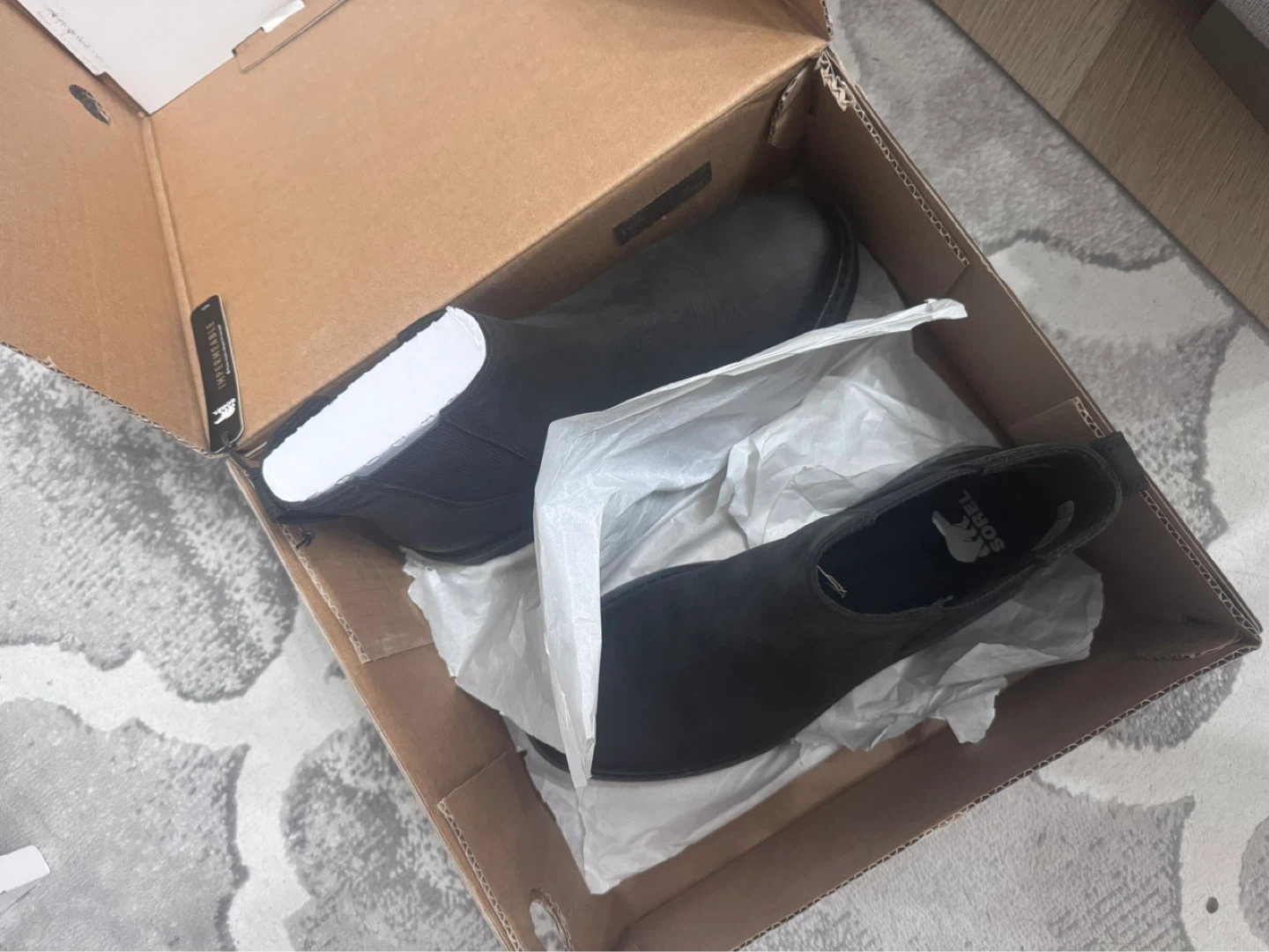 Sorel Black Leather Chelsea Boots