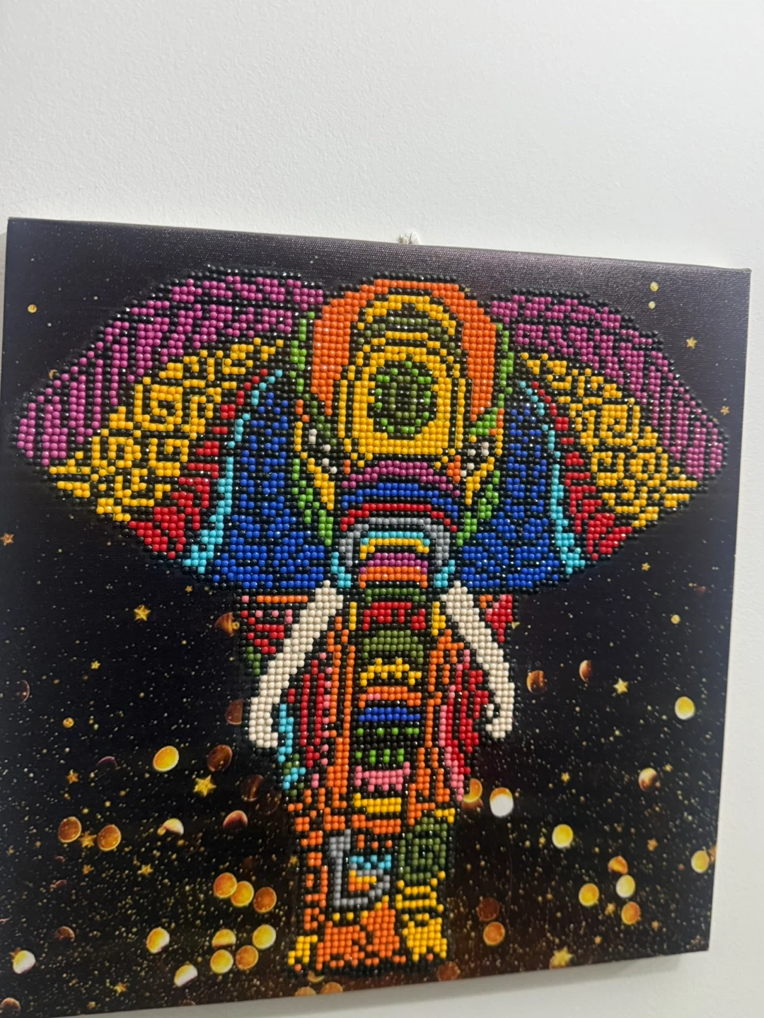 Colourful Beaded Elephant Wall Art - photo 2