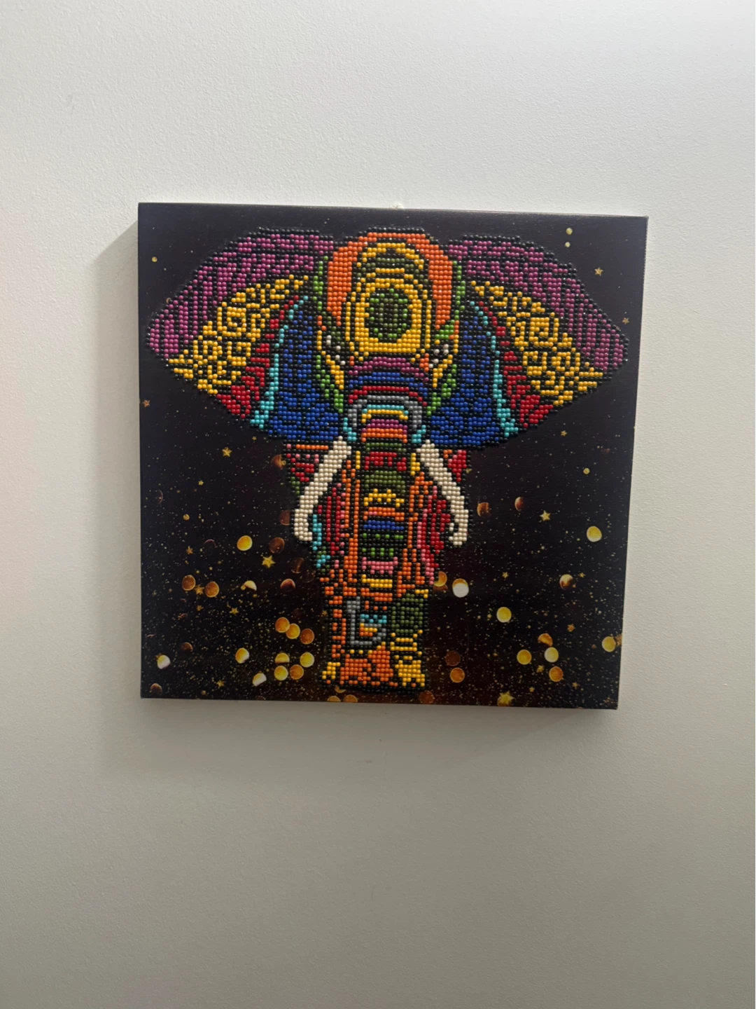 Colourful Beaded Elephant Wall Art