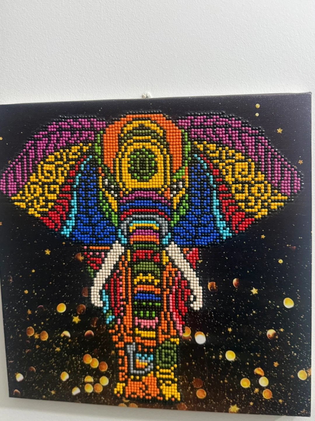 Colourful Beaded Elephant Wall Art - photo 4