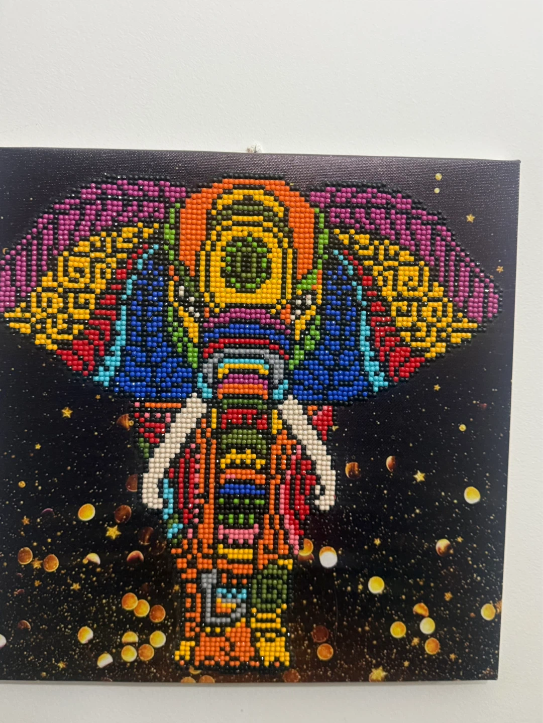 Colourful Beaded Elephant Wall Art - photo 3